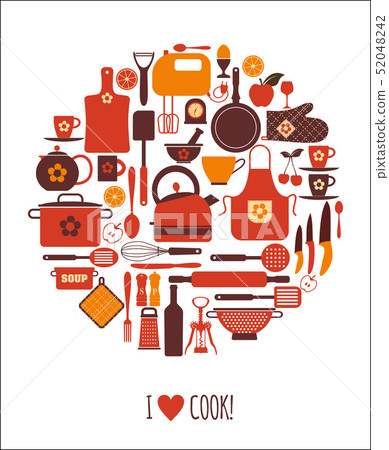 Kitchen love card. Kitchen love card. 52048242