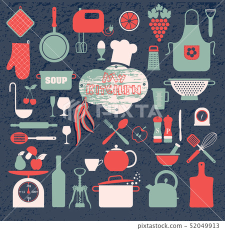 Kitchen icons set of tools. Kitchen icons set of tools. 52049913