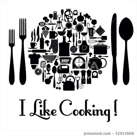Kitchen icons set of tools. Kitchen icons set of tools. 52053669