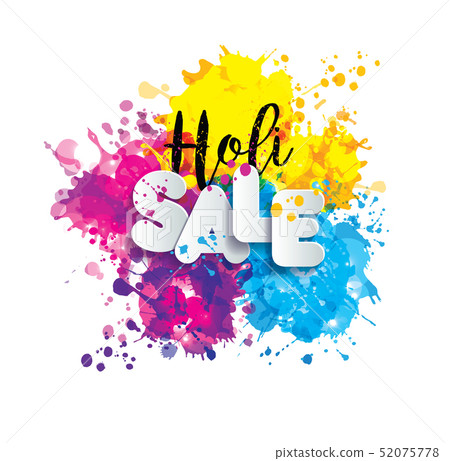 Holi spring festival of colors design element and sign sale holi. Can use for banners, invitations. 52075778