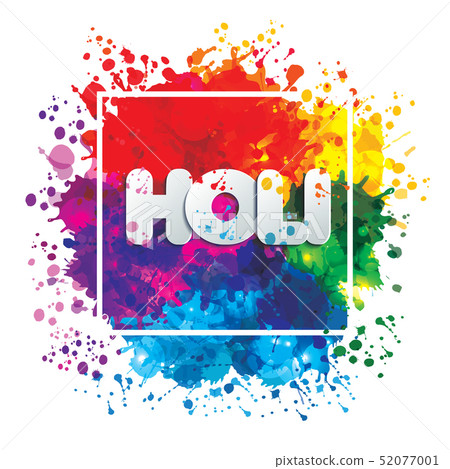 Holi spring festival of colors vector design element and sign ho 52077001