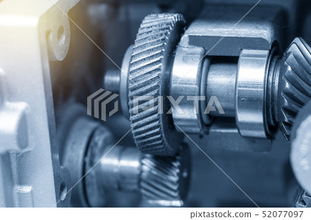 Cutaway of gearbox in the light blue scene. Cutaway of gearbox in the light blue scene. 52077097