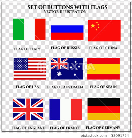 Buttons with flags. Vector. - Stock Illustration [52091734] - PIXTA