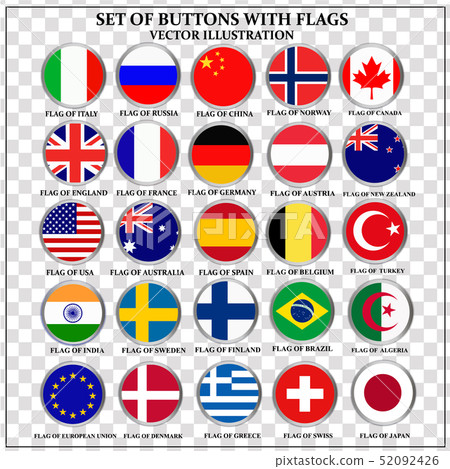 Set of banners with popular flags. Vector. 52092426
