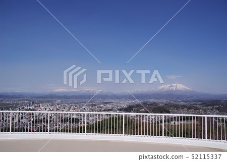 Morioka landscape View of Kashima Seiichi Memorial Observatory in Iwayama Park 52115337