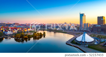 Aerial view of Nemiga, Minsk. Belarus 52157433