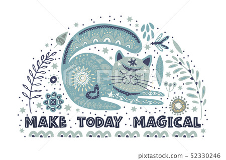 Folk art vector cat. 52330246