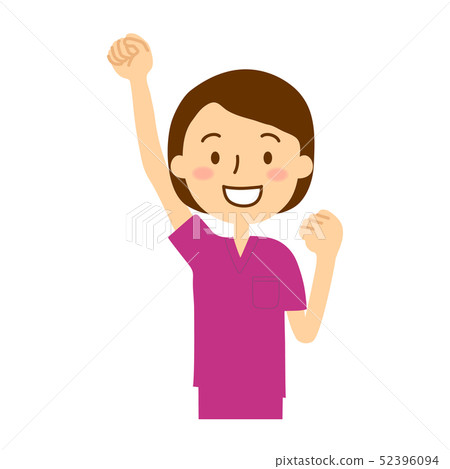 Scrub white coat wine color woman waving hand Scrub white coat wine color woman waving hand 52396094