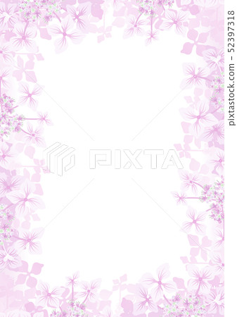Hydrangea frame Vertical composition Pink Hydrangea frame Vertical composition Pink 52397318