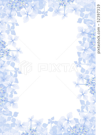 Hydrangea frame Vertical composition Blue Hydrangea frame Vertical composition Blue 52397319