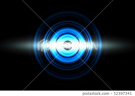 Sound waves oscillating blue light with circle Sound waves oscillating blue light with circle 52397341
