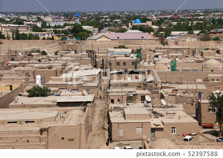 Central Asia Silk Road Trip Uzbekistan View from Minalet of Khiva Juma Mosque Central Asia Silk Road Trip Uzbekistan View from Minalet of Khiva Juma Mosque 52397588