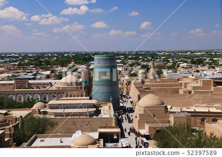 Central Asia Silk Road Trip Uzbekistan View from Minalet of Khiva Juma Mosque Central Asia Silk Road Trip Uzbekistan View from Minalet of Khiva Juma Mosque 52397589