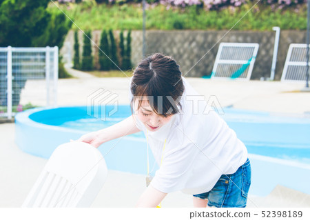 Pool guard woman Pool guard woman 52398189