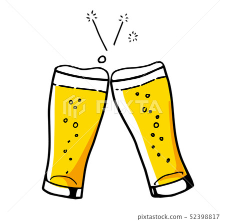 啤酒吐司圖標手繪線描 52398817
