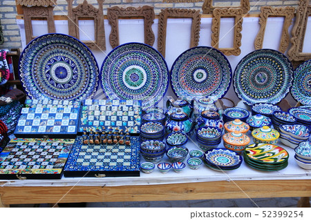 絲綢之旅烏茲別克斯坦希瓦紀念品攤位 52399254