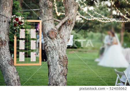 Original vintage wooden board with guest list Original vintage wooden board with guest list 52408062