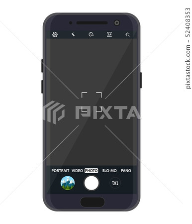 Modern smartphone with camera application. Modern smartphone with camera application. 52408353