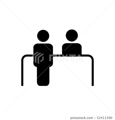 Customer service desk vector icon. Reception Customer service desk vector icon. Reception 52411390