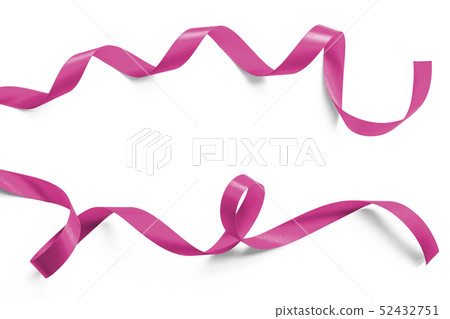 Pink satin ribbon in sweet valentines isolated 52432751
