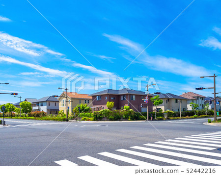 Residential area without telephone pole 52442216