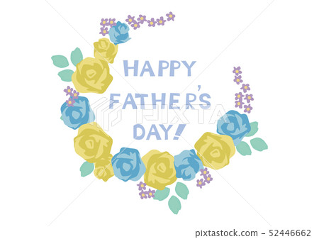 Illustration of Father's Day. Logo design. Rose frame. 52446662