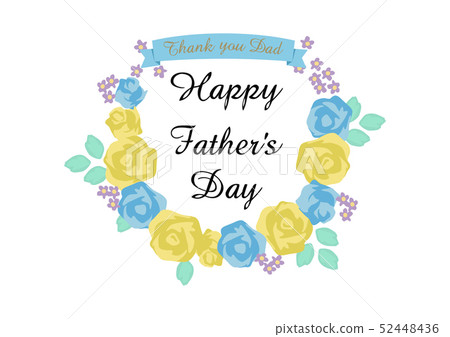 Father's Day Badge. Rose wreath logo design. 52448436