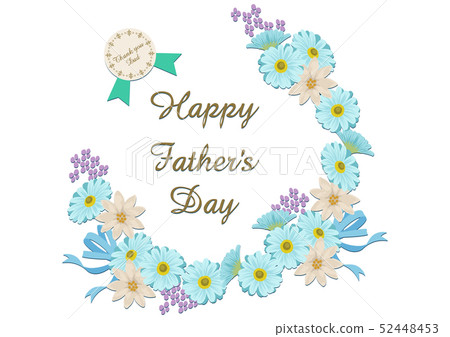 Father's Day Badge. Rose wreath logo design. 52448453