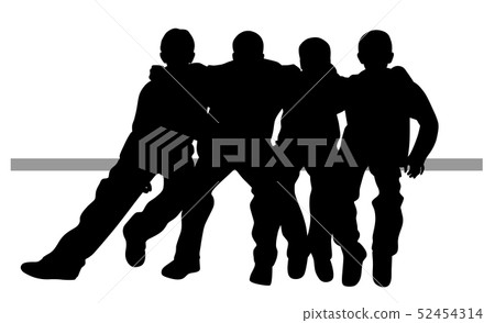 Group of best friends kids sitting huddled - Stock Illustration [52454314]  - PIXTA