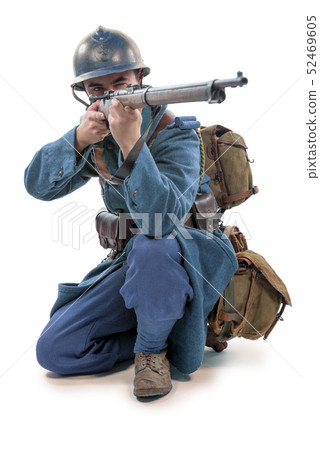 French soldier 1914 1918 isolated on a white 52469605