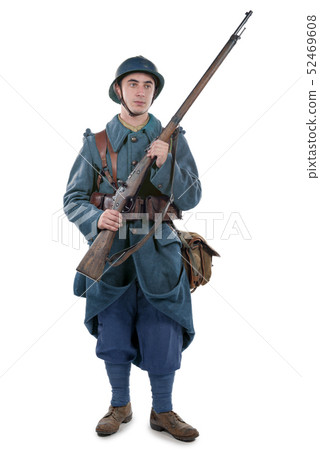 French soldier 1914 1918 isolated on a white 52469608