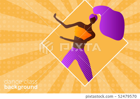 Woman character dancing in a modern flat style. 52479570