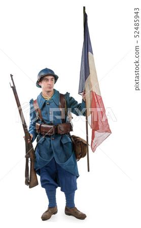 French soldier 1914 1918 isolated on white 52485943
