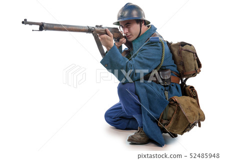 French soldier 1914 1918 isolated on white 52485948