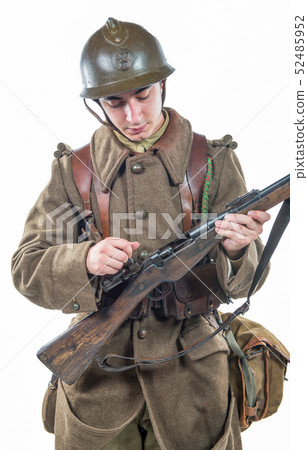 french soldier 1940 isolated on the white 52485952