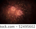 Bright salute in the black sky. Fireworks against the dark sky. 52495602