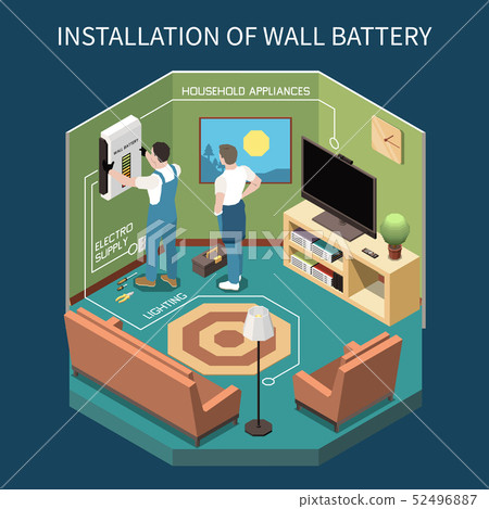 Domestic Battery Isometric Composition 52496887