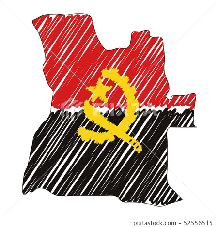Angola map hand drawn sketch. Vector concept illustration flag, childrens drawing, scribble map Angola map hand drawn sketch. Vector concept illustration flag, childrens drawing, scribble map 52556515