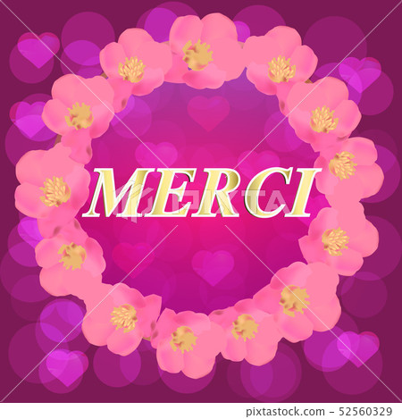 Thank You banner. Illustration with pink background. 52560329