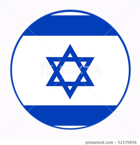 Button with flag of Israel. Illustration. 52570956