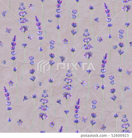 Lavender flowers watercolor seamless pattern - Stock Illustration ...