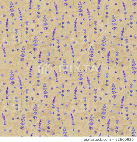Lavender flowers watercolor seamless pattern - Stock Illustration ...