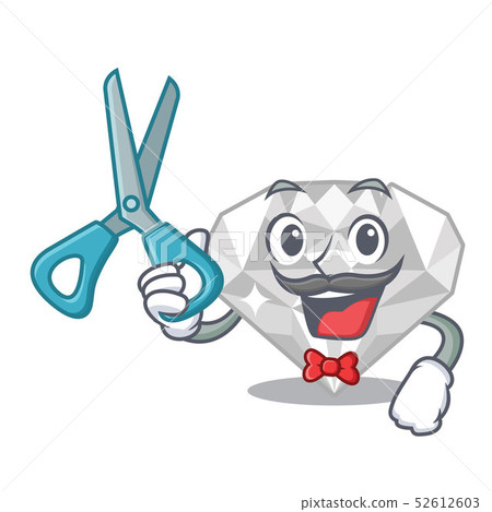 Barber white diamond in the cartoon shape Barber white diamond in the cartoon shape 52612603