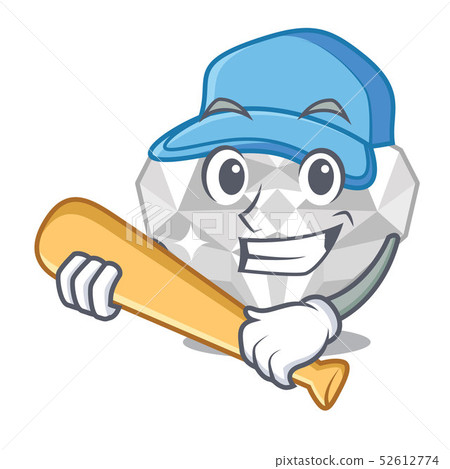 Playing baseball white diamond in the cartoon shape Playing baseball white diamond in the cartoon shape 52612774