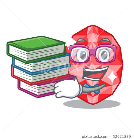 Student with book ruby gems in the mascot shape Student with book ruby gems in the mascot shape 52621889