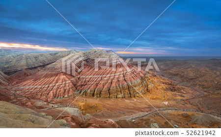 Panoramicl view of Aktau Mountains, Altyn Emel, Panoramicl view of Aktau Mountains, Altyn Emel, 52621942