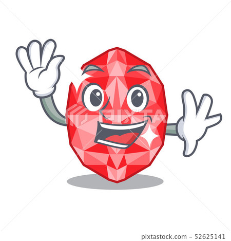 Waving ruby gems isolated with the character Waving ruby gems isolated with the character 52625141