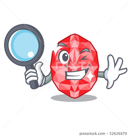 Detective ruby gems isolated with the character Detective ruby gems isolated with the character 52626879