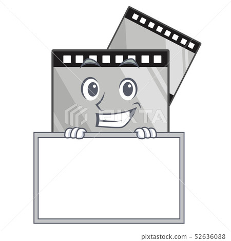 Grinning with board film stirep isolated in the mascot 52636088