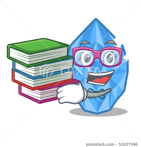Student with book aquamarine gem above cartoon dressing table Student with book aquamarine gem above cartoon dressing table 52637396